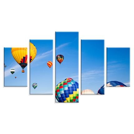 Conjunto de 5 Telas Love Decor Decorativas em Canvas Ballon Multicolorido 90x160cm - Marca Wevans