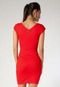 Vestido Slim Comfort Recortes Color Vermelho - Marca Colcci
