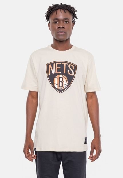 Camiseta NBA Sunshine Brooklyn Nets Bege Vintage - Marca NBA