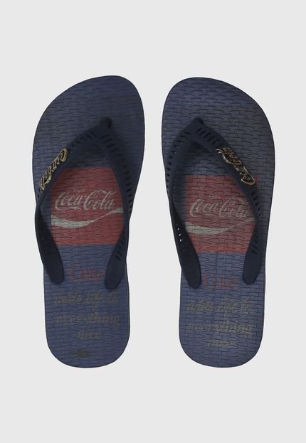 Chinelo Coca Cola Shoes Logo Azul-Marinho - Marca Coca Cola Shoes