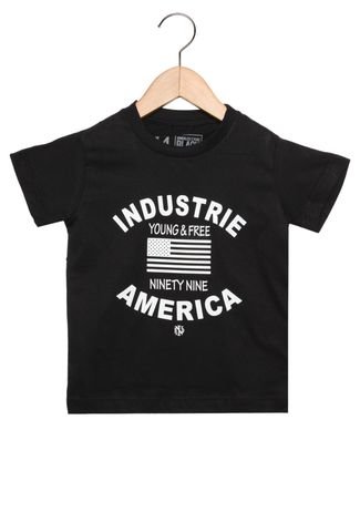 Camiseta Industrie Manga Curta Menino Preto