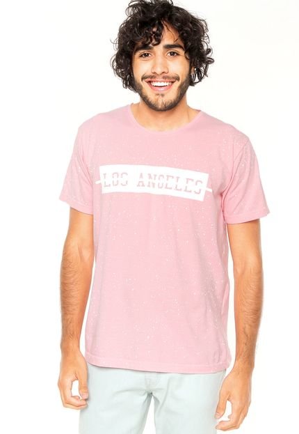 Camiseta FiveBlu Estonada Los Angeles Rosa - Marca FiveBlu