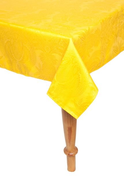 Toalha de Mesa Karsten Quadrada Sempre Limpa Tropical 180x180cm Amarela - Marca Karsten