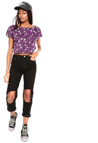 Blusa Cropped My Favorite Thing(s) Canoa Roxa
