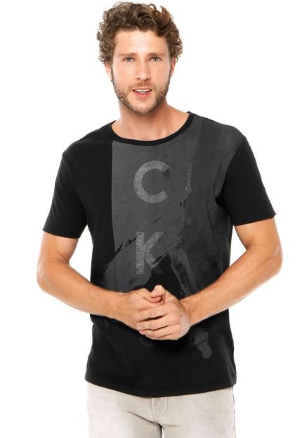 Camiseta Calvin Klein Jeans Estampa Tinta Preta - Marca Calvin Klein Jeans