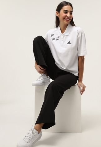 Camisa Polo adidas Sportswear Bordada Branca