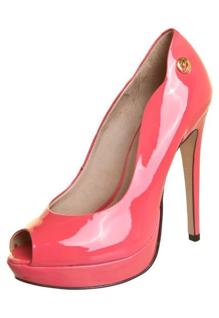 Peep Toe Carmim Meia Pata Classic Coral - Marca Carmim