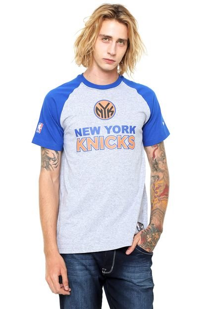 Camiseta New Era City NY Knicks Cinza/Azul - Marca New Era