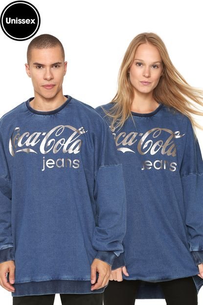 Moletom Fechado Coca-Cola Jeans Oversized Azul - Marca Coca-Cola Jeans