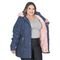 Jaqueta Parka Feminina Sarja Plus Size Peluciada Capuz Bolso - Marca Zafina