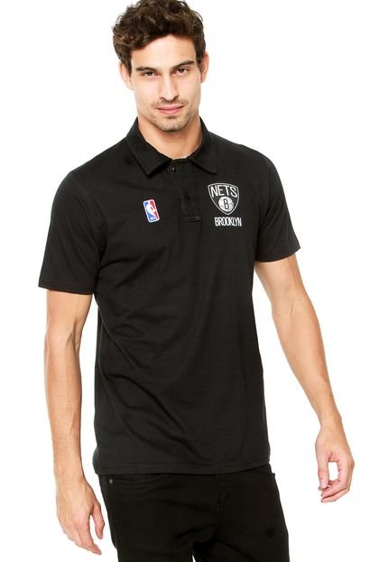 Camisa Polo NBA Brooklin Nets Preta - Marca NBA
