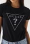 Camiseta Guess Reta Estampada Preta - Marca Guess