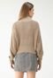Cardigan Tricot Only Texturizada Bege - Marca Only