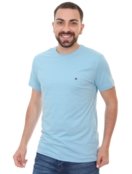 Camiseta Tommy Hilfiger Masculina Essential Cotton Icon Azul Celeste - Marca Tommy Hilfiger