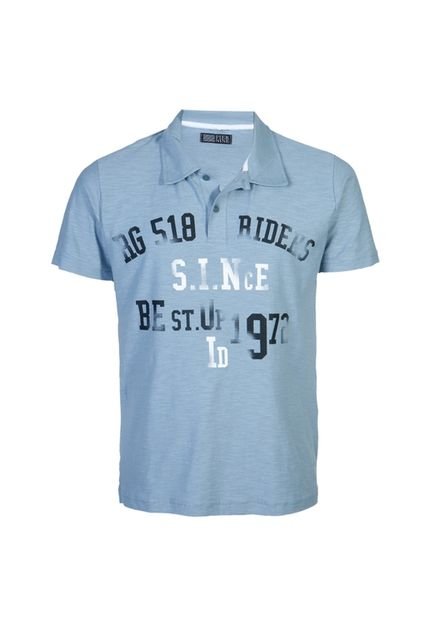 Camiseta Polo Words Azul - Marca Pier Nine