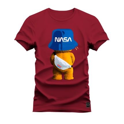 Camiseta Plus Size Estampada Premium T-Shirt Ted Chapeu - Bordô - Marca Nexstar