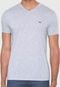 Camiseta Lacoste Regular Fit Gola V Cinza - Marca Lacoste