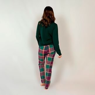 Pijama Flanela Xadrez Winter Floresta - Feminino