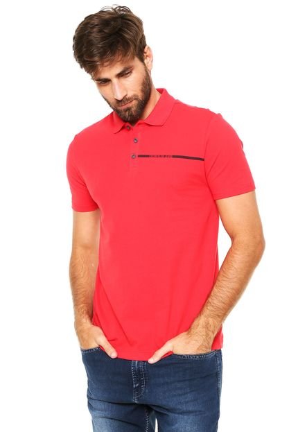 Camisa Polo Calvin Klein Jeans Reta Vermelha - Marca Calvin Klein Jeans