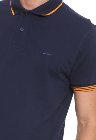 Camisa Polo Sommer Reta Logo Azul-marinho