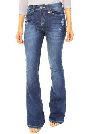 Calça Jeans Forum Flare Puídos Azul