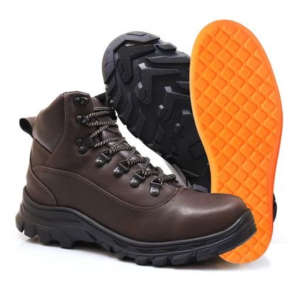 Bota Adventure Masculina Com Palmilha Gel Coturno Trilha Resistente Confortavel Marrom - Marca BREDENI