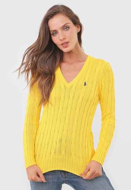 Suéter Tricot Lauren Ralph Lauren Logo Amarelo - Marca Lauren Ralph Lauren