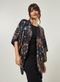 Kimono Preto Estampado Com Borboletas - Marca Youcom