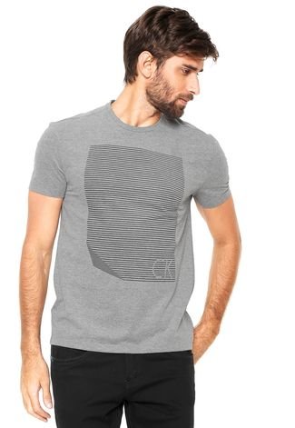 Camiseta Calvin Klein Listras Cinza