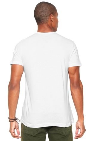 Camiseta Sideway Manga Curta Estampada Branca