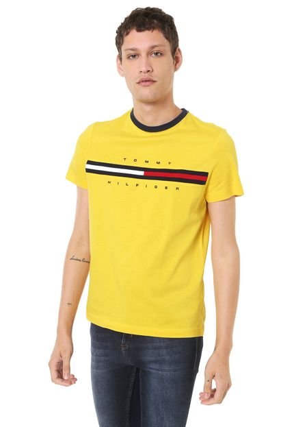 Camiseta Tommy Hilfiger Bordada Amarela - Marca Tommy Hilfiger