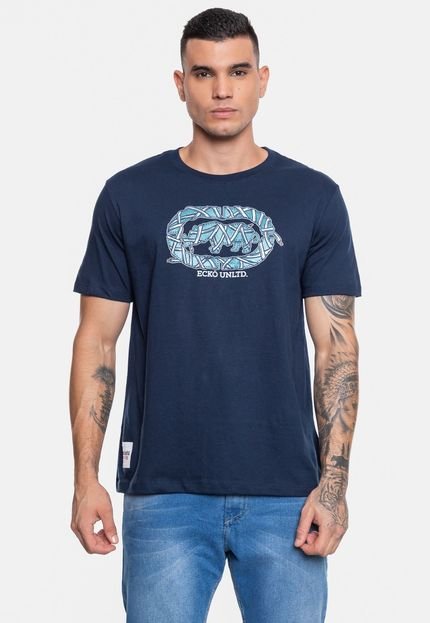 Camiseta Ecko Masculina Eckolace Marinho Navy Hipnose - Marca Ecko