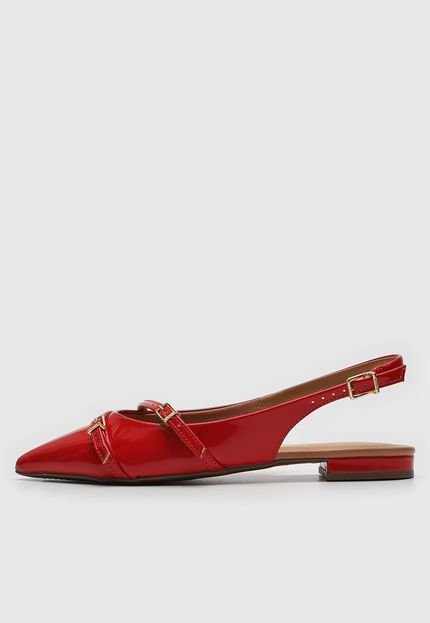 Sapatilha Slingback Vizzano Fivelas Vermelha - Marca Vizzano