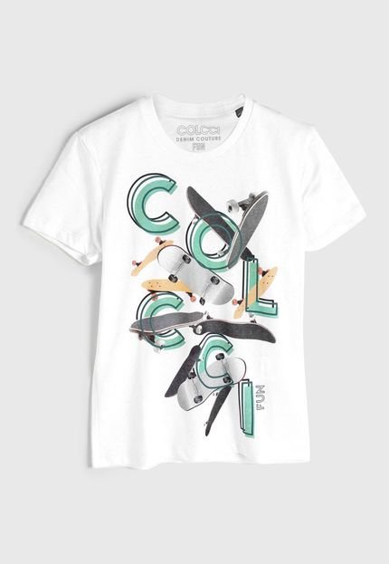 Camiseta Colcci Fun Infantil Skate Branca - Marca Colcci Fun