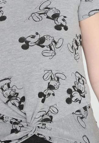 Blusa Cativa Disney Mickey Mouse Torção Cinza