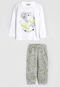 Pijama Fakini Longo Infantil Química Branco/Cinza - Marca Fakini