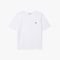 Camiseta de Algodão macio com ajuste relaxado e decote em V Branco - Marca Lacoste