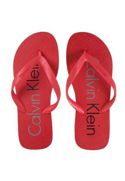 Chinelo Calvin Klein Logo Vermelho - Marca Calvin Klein