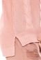 Suéter GRIS Tricot Decote em V Rosa - Marca Gris