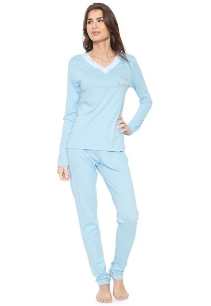 Pijama Mundo do Sono Renda Azul - Marca Mundo do Sono