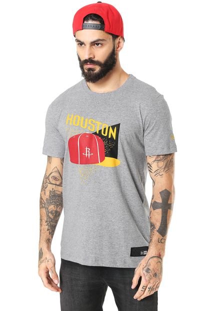 Camiseta New Era Houston Rockets Cinza - Marca New Era