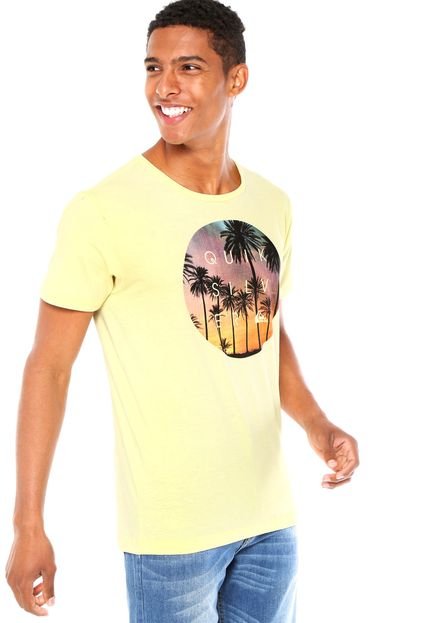 Camiseta Quiksilver Slim Fit Fallin Circle Photo Amarela - Marca Quiksilver