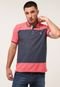 Camisa Polo Aleatory Reta Color Block Rosa - Marca Aleatory