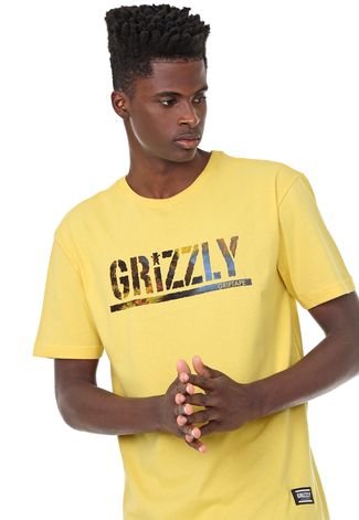Camiseta Grizzly Stamped Scenic Amarela