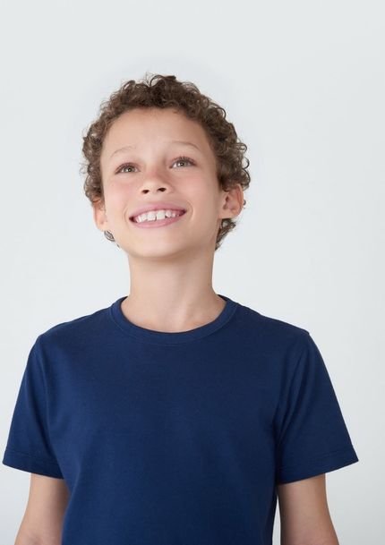 Camiseta Hering Kids Básica  Modelagem Tradicional    AZUL - Marca Hering