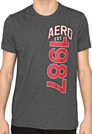 Camiseta Aeropostale Lettering Grafite - Compre Agora