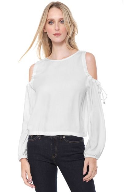 Blusa Calvin Klein Ombro Vazado Branca - Marca Calvin Klein