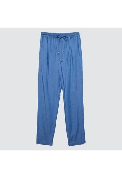 Pantalones mujer algodón azul
