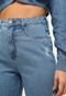 Calça Cropped Jeans Zinco Reta Destroyed Azul - Marca Zinco