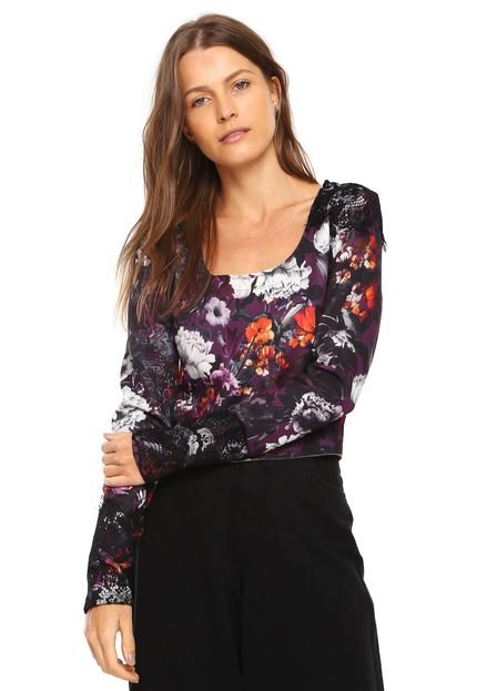 Blusa Cropped Ellus Fire Flow Roxa - Marca Ellus